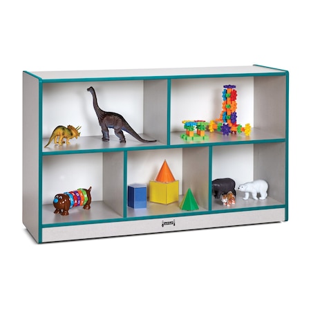 Jonti-Craft Rainbow Accents Low Single Mobile Storage Unit, Teal 0392JCWW005